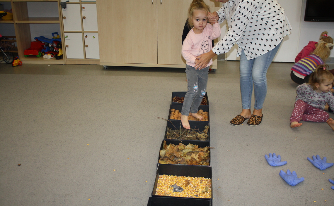 Jesienna ścieżka sensoryczna u Żabek