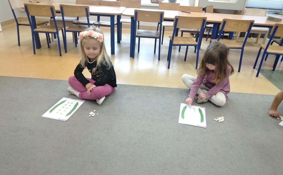 Zabawy matematyczne u Krasnoludków - segregowanie i przeliczanie warzyw