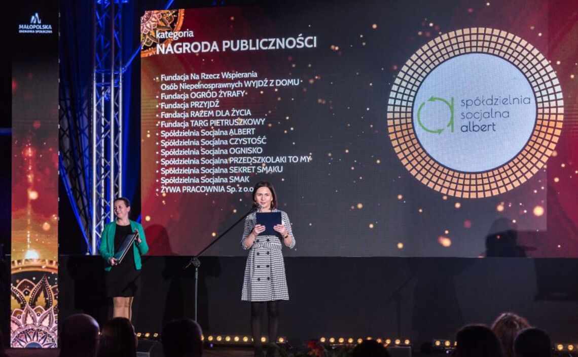 Spółdzielnia Socjalna "Przedszkolaki to My"  - uroczysta Gala Konkursu Małopolski Lider Przedsiębiorczości Społecznej 2022