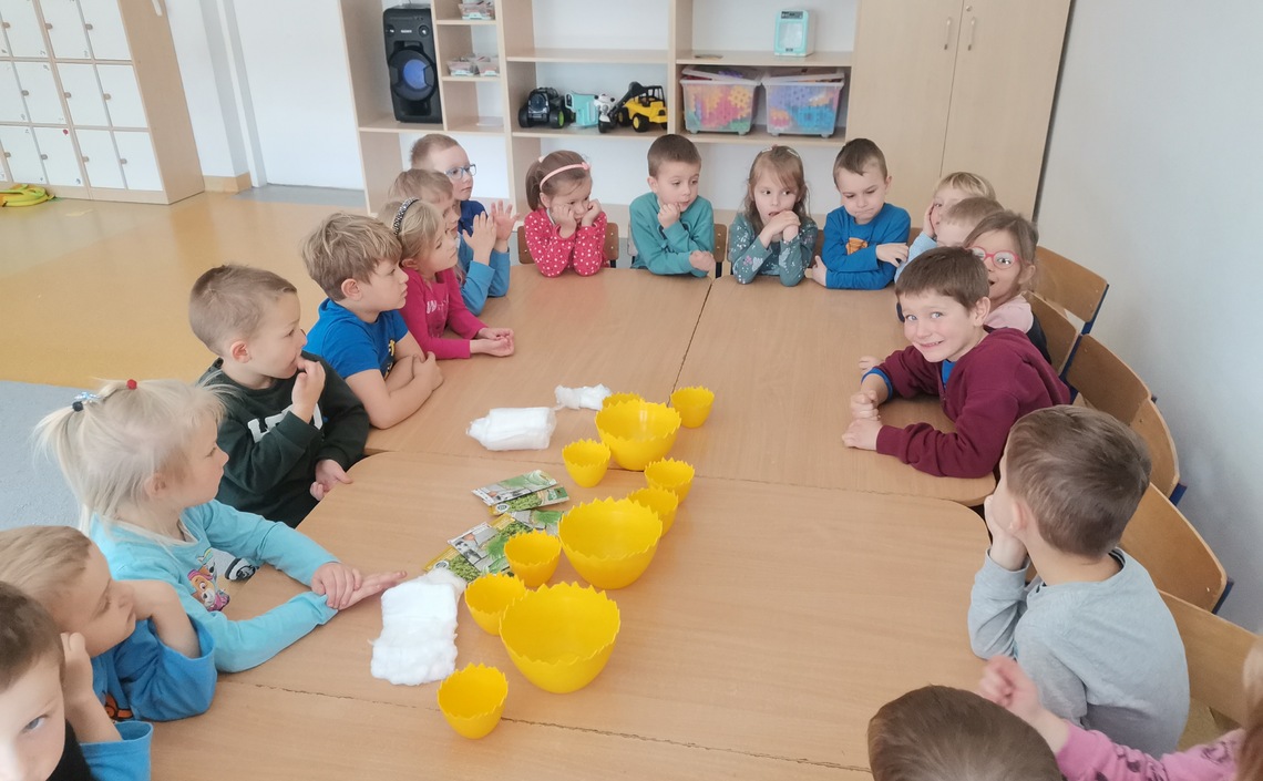 Biedroneczki sieją rzezuche i owies wielkanocny