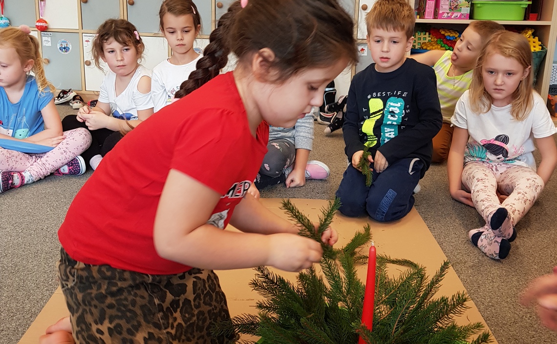 Świąteczny stroik - Smerfy